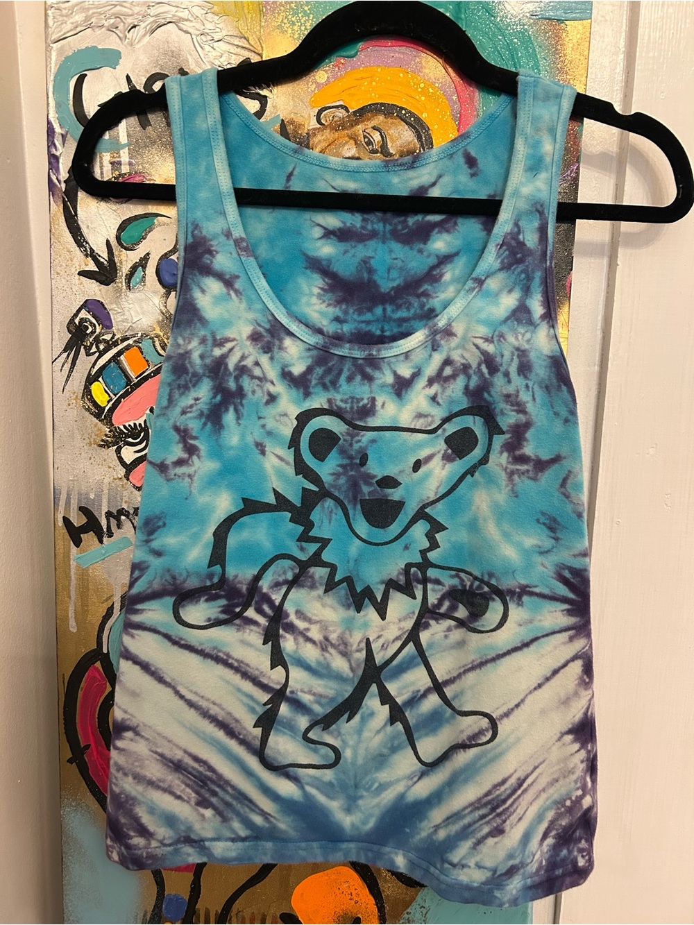 Women’s Grateful Dead Blue Tie-Dye Bear Tank Top